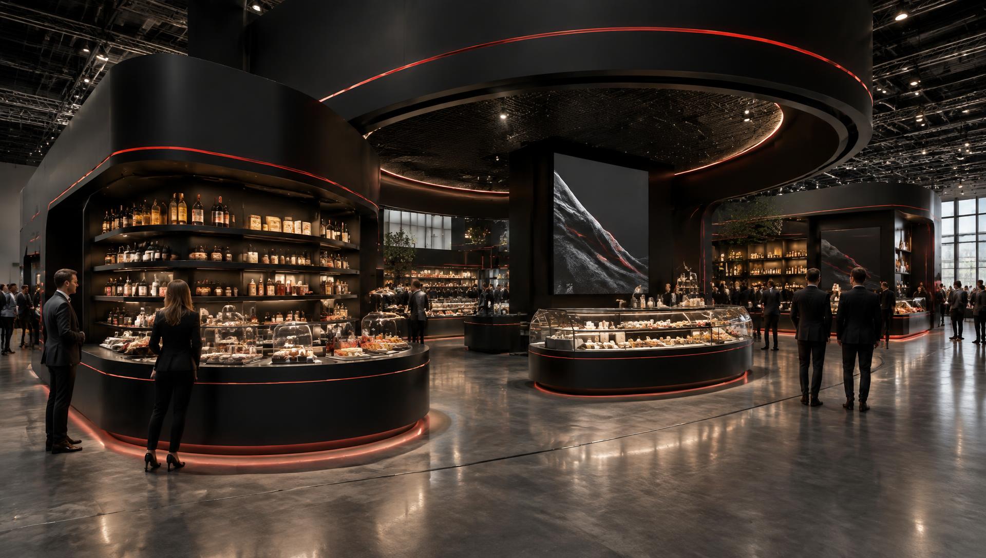 Rendering of the ANUGA Discovery Pavilion in a Cologne exhibition hall